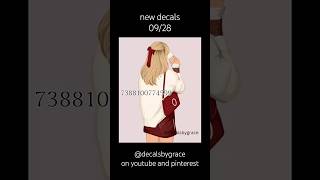 new decals 0928  roblox decals berryave bloxburg trendingshorts fyp viralshorts [upl. by Furgeson]