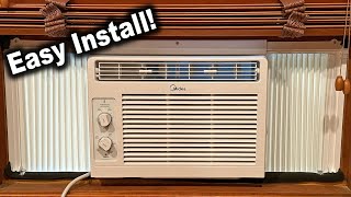 How to Install Midea 5000 BTU Window Air Conditioner  Model MAW05M1WWT AC RealTime Installation [upl. by Begga8]