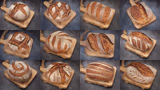 Sourdough Bread SCORING Techniques  Bread Scoring PATTERNS amp DESIGNS [upl. by Treblihp]