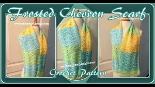 Frosted Chevron Scarf Crochet Pattern crochet crochetvid [upl. by Velda]