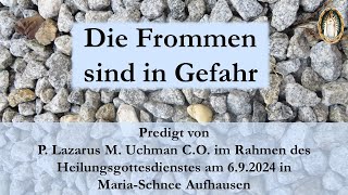 Die Frommen sind in Gefahr  Predigt von P Lazarus M Uchman CO [upl. by Juakn]