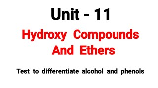 Test to differentiate alcohol and Phenols  Hydroxy Compounds And Ethers  TN 12th Chemistry [upl. by Bullion]