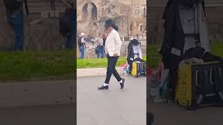 The Italian Michael Jackson Takes Over Rome shorts rome dance viral [upl. by Thrasher]