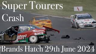 Super Tourers Crash  Super Touring Power 2 Brands Hatch 29th June 2024 [upl. by Drofnas877]