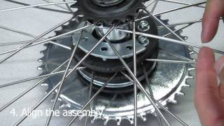 How to Install Motorized Bike Rear Sprocket Assembly on 26quot Wheel [upl. by Mcdonald]