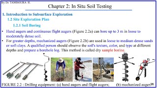 Foundation EngineeringChapter 2 In Situ Soil TestingIntroduction to Subsurface Exploration [upl. by Caroline]