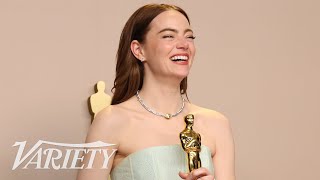 Emma Stone Says She Was Shocked After Winning the Oscar  Full Oscars Backstage Speech [upl. by Raynold235]