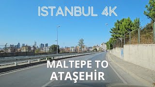 Maltepe to Ataşehir Driving Tour and Sightseeing Video – Istanbul 4K Drive – Asian Side of Istanbul [upl. by Haela]