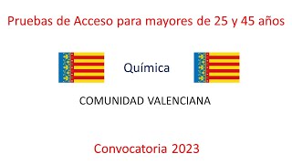 Examen resuelto Prueba de acceso para mayores de 25 y 45 años Química C Valenciana 2023 [upl. by Atolrac948]