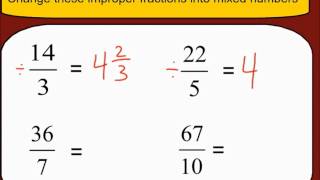 How to Change Improper Fractions to Mixed Numbers [upl. by Magnum]