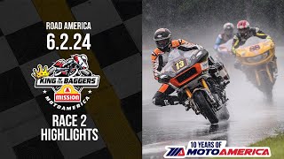 Mission King of the Baggers Race 2 at Road America 2024  HIGHLIGHTS  MotoAmerica [upl. by Suolkcin401]