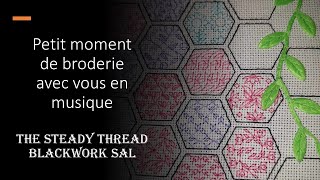 Petit moment de broderie en musique avec vous The Steady Thread Blackwork SAL [upl. by Autry]