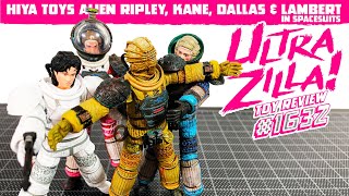 HIYA TOYS ALIEN RIPLEY DALLAS LAMBERT IN SPACESUITS amp KANE FACEHUGGER ATTACK REVIEW [upl. by Aznaed]