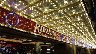 The Riviera Las Vegas Hotel Casino Exterior Neon 1 [upl. by Levram]