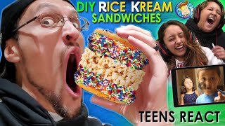 BEST DIY RICE KREAM SANDWICHES KIT Lex amp Mike React to Younger Selves FV Family [upl. by Shult]