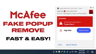 Remove McAfee Fake Popup  Stop McAfee Notification Alerts In Seconds [upl. by Hinson]