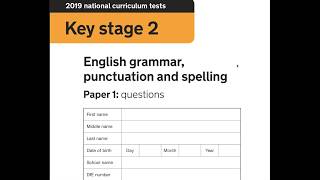 2019 SATs paper SPAG  grammar punctuation test walkthrough [upl. by Ellerey652]