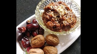 Walnut amp Dates Halwa  अखरोट और खजूर हलवा [upl. by Amarillis]