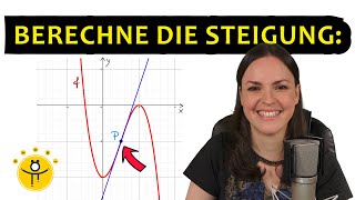 STEIGUNG in einem Punkt berechnen – Ableitung Funktion ableiten [upl. by Ranie]