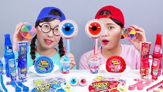 Red VS Blue Food Dessert Mukbang 빨간색 파란색 디저트 먹방 DONA 도나 [upl. by Royall]