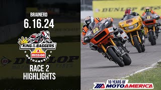 Mission King of the Baggers Race 2 at Brainerd 2024  HIGHLIGHTS  MotoAmerica [upl. by Aicekan]