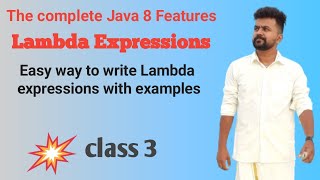 Java 8 features  class 3Examples of writing a java code without Lambda and with Lambda expressions [upl. by Lezti]