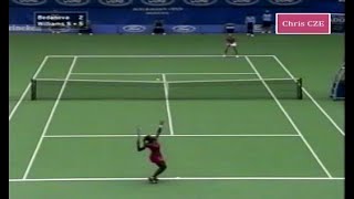 Serena Williams v Daja Bedanova 2001 AO 4R highlights [upl. by Islean]