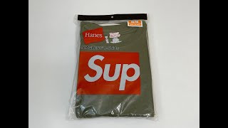 Supreme x Hanes Tagless Tshirts olive Unboxing [upl. by Nyloc]