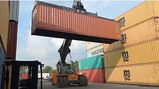 Reach Stacker Container Handling [upl. by Bolanger]