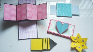 How to make cards for scrapbook  5 different Cards Ideas DIY Scrapbook making birthday cards [upl. by Llebanna]