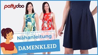 Nähanleitung für ein ärmelloses Damenkleid mit raffinierten Teilungsnähten [upl. by Ralaigh110]