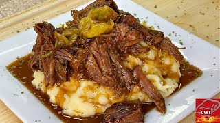 Mississippi Pot Roast Beef Recipe  Mississippi Roast Crock Pot  Dutch Oven Recipe [upl. by Yetac]