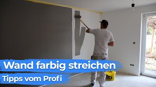 Wand perfekt FARBIG streichen  Tipps zum selbst machen [upl. by Cohe]