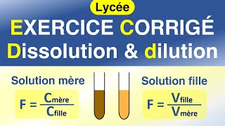 Les solutions aqueuses  dissolution et dilution  Chimie  Lycée [upl. by Ahseiat]