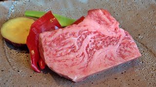 Hyogo Prefecture A5 wagyu sirloin steak teppan course  teppanyaki in Japan [upl. by Elita]