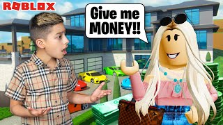 Ferrans Girlfriend Spends All His Money on Roblox Brookhaven  Royalty Gaming [upl. by Aiekram382]