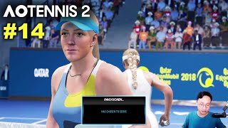 Collins vs Pavlyuchenkova  AO TENNIS 2 Simulation Gameplay 14 wCommentary [upl. by Eirod]