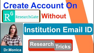 How to Create ResearchGate Account Without Institutional ID  Create ResearchGate Account [upl. by Etnuad]