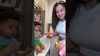 jenesis giselle sanchez and her son gekyume onfroy trying out new flavors of crumbl cookies [upl. by Polinski525]