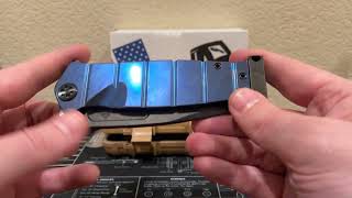 Medford USMC Fighter Flipper Frame Lock Knife Blue AnoPVD 4quot PVD MKT Unboxing [upl. by Feodor410]