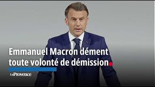 Emmanuel Macron dément toute volonté de démission [upl. by Yenahteb]