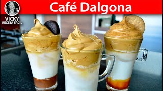 Café Dalgona Espumoso  VickyRecetaFacil [upl. by Nosahc]