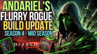 Even Stronger Now Andariels Flurry Rogue Build Guide  Season 4 Diablo 4 [upl. by Neillij258]