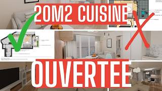 5 projets de cuisine ouverte sur salon 20m2 [upl. by Ymaj]