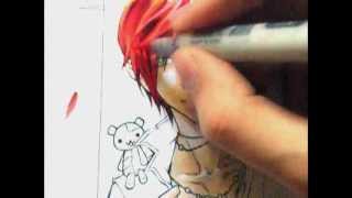 Copic Marker Tutorial  How I color Manga Hair [upl. by Aneert602]