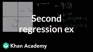 Second regression example  Regression  Probability and Statistics  Khan Academy [upl. by Seyler629]