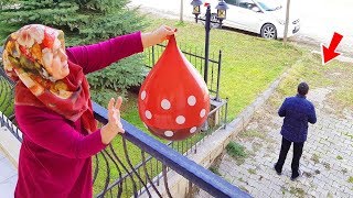 BALLOON in COCA Cola PRANK ONLY BALLOON COCA COLA hair KEREMİN JOKE from BALCONY 1 [upl. by Kapoor]