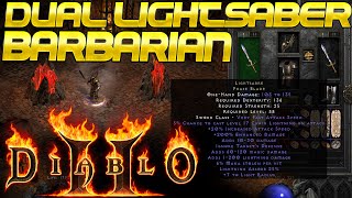 DUEL LIGHTSABER Barbarian BUILD Diablo 2 Resurrected [upl. by Rudolf30]