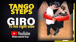 TANGO STEPS Giro to the closed side of the embrace  Tango technique and exercises [upl. by Naloc]