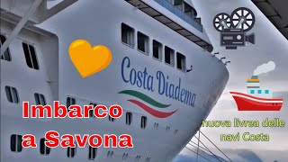 Costa Diadema  Procedure dimbarco a Savona per una crociera in Mediterraneo [upl. by Naveb146]